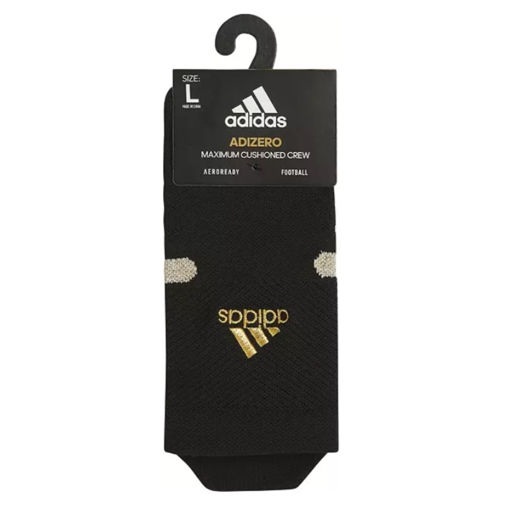ADIDAS Men's Adizero Aeroready Football Maximum Cushioned Crew - Black/Gold